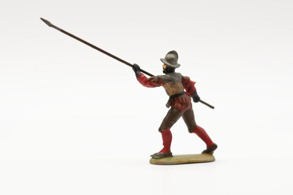 Landsknecht in position Spanish helmet